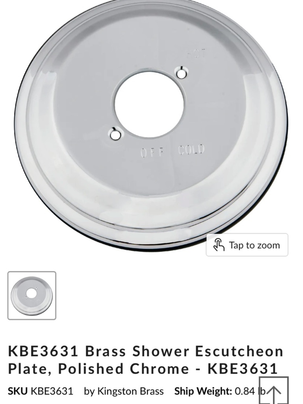 Kingston Polished Chrome Circular Shower Escutcheon Plate